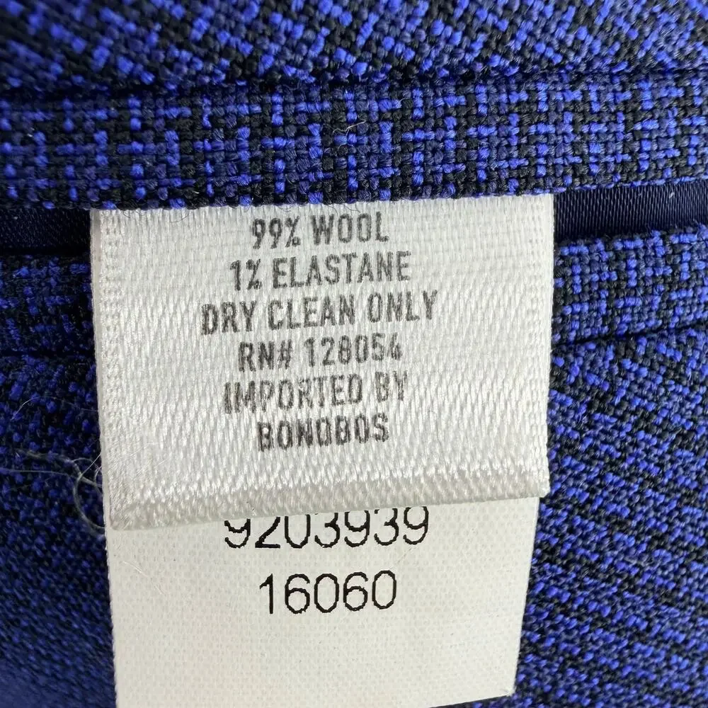 Bonobos Slim Fit Men's 40R Blue Wool Blazer Marzotto Italian Wool Sport Coat